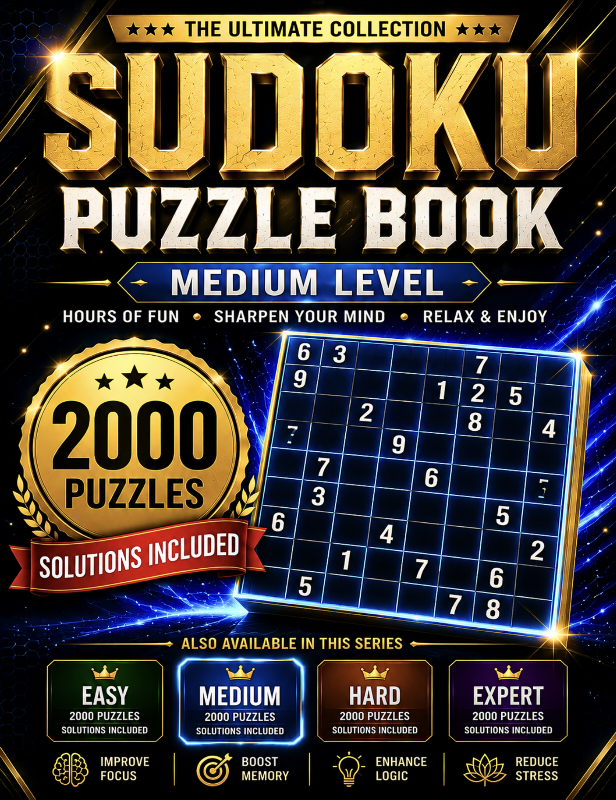 Sudoku Puzzle Book Medium cover