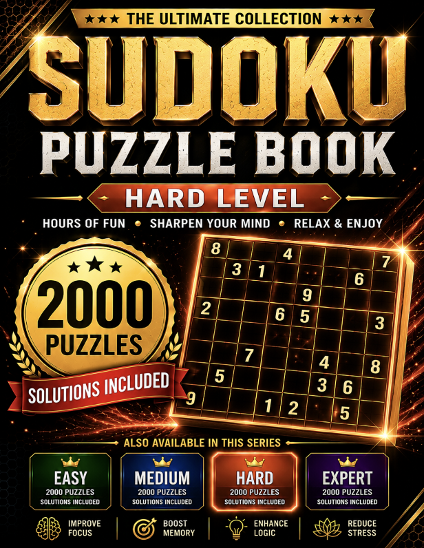Sudoku Puzzle Book Hard cover