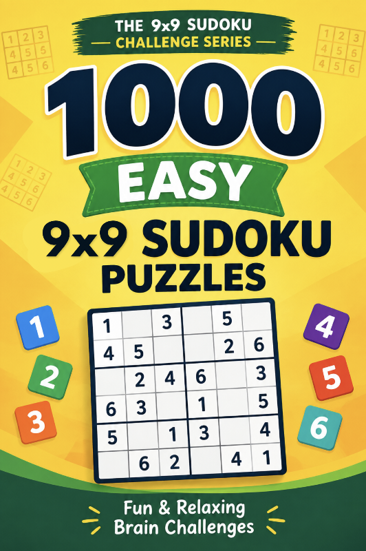 1000 EASY 9×9 SUDOKU PUZZLES cover