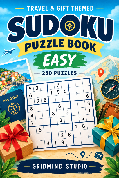 Easy Sudoku Puzzle Book for Adults cover