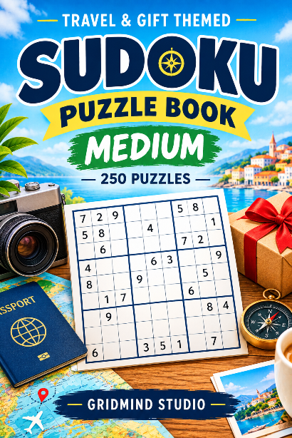 Medium Sudoku Puzzle Book for Adults cover