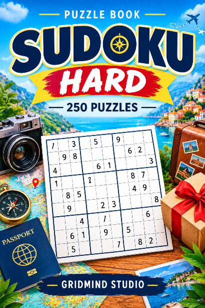 Hard Sudoku Puzzle Book for Adults cover